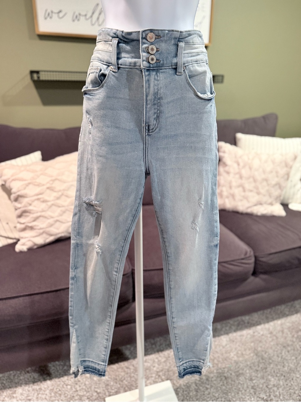 KanCan High Rise Light Blue Distressed Jeans